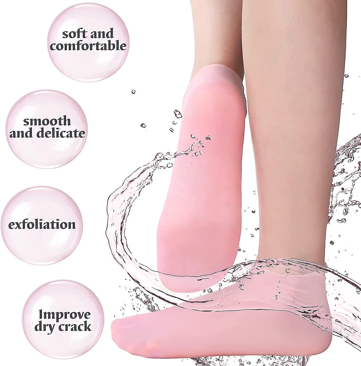 Silicon Gel Moisturizing Sock, Foot Care Protector, Women Foot Spa Pedicure Silicone Sock, Pedicure Socks For Dry Cracked Feet Heel And Soften Rough Skin Silicon Gel Moisturizing Sock, Foot Care Protector, Women Foot Spa Pedicure Silicone Sock, Pedicure Socks For Dry Cracked Feet Heel And Soften Rough Skin
